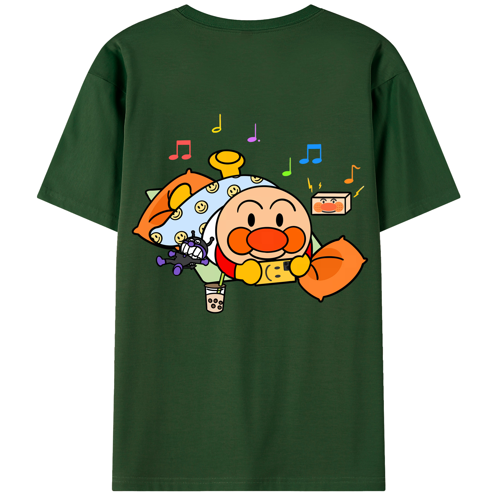 （画像用） アンパンマン Anpanman 綿100％半袖Tシャツ（背面プリント）
